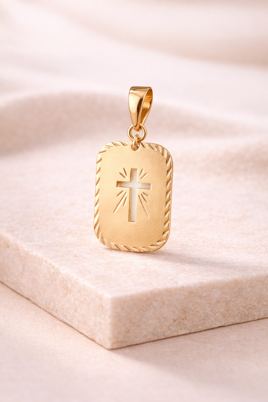 Dije Placa Cruz Calada