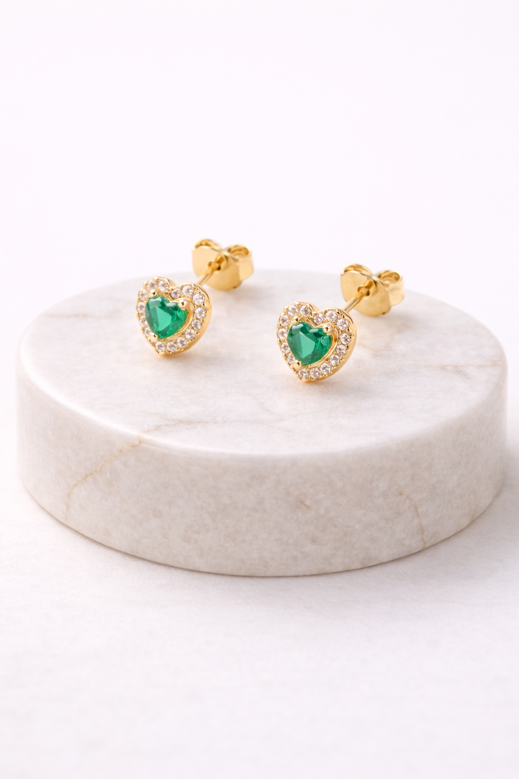 Aretes Heart Green