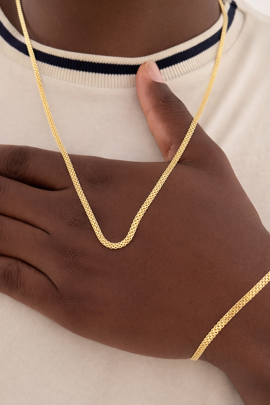 Cadena + Pulsera En Tejido Chino Italiana | Envío Gratis