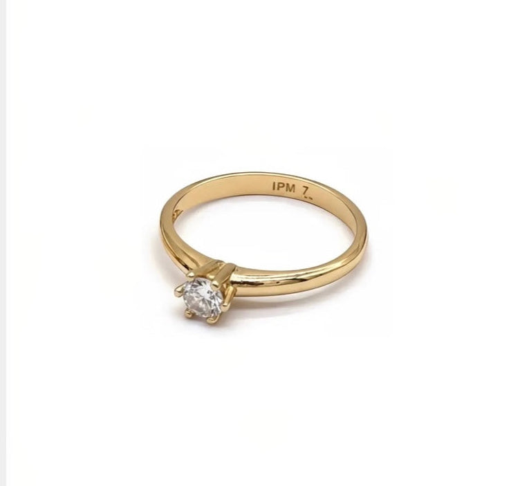 Anillo Solitario Cristal