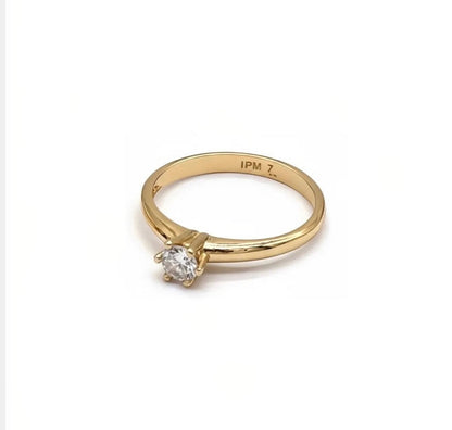 Anillo Solitario Cristal