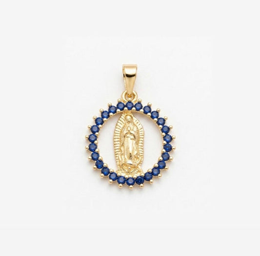 Dije Virgen Guadalupe Zafiro