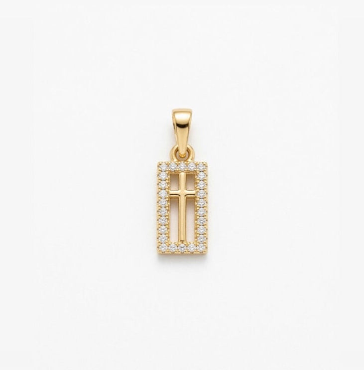 Dije Cruz Rectangular