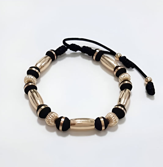 PULSERA BARRILES LISOS DORADOS-DTDA 6- NEO 6