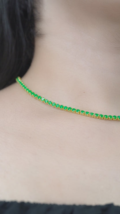 Cadena Circonia Verde Unisex
