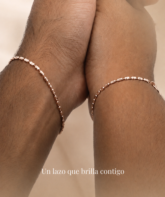Dúo Pulseras Barril Oro Rosa | 16 & 19 cm