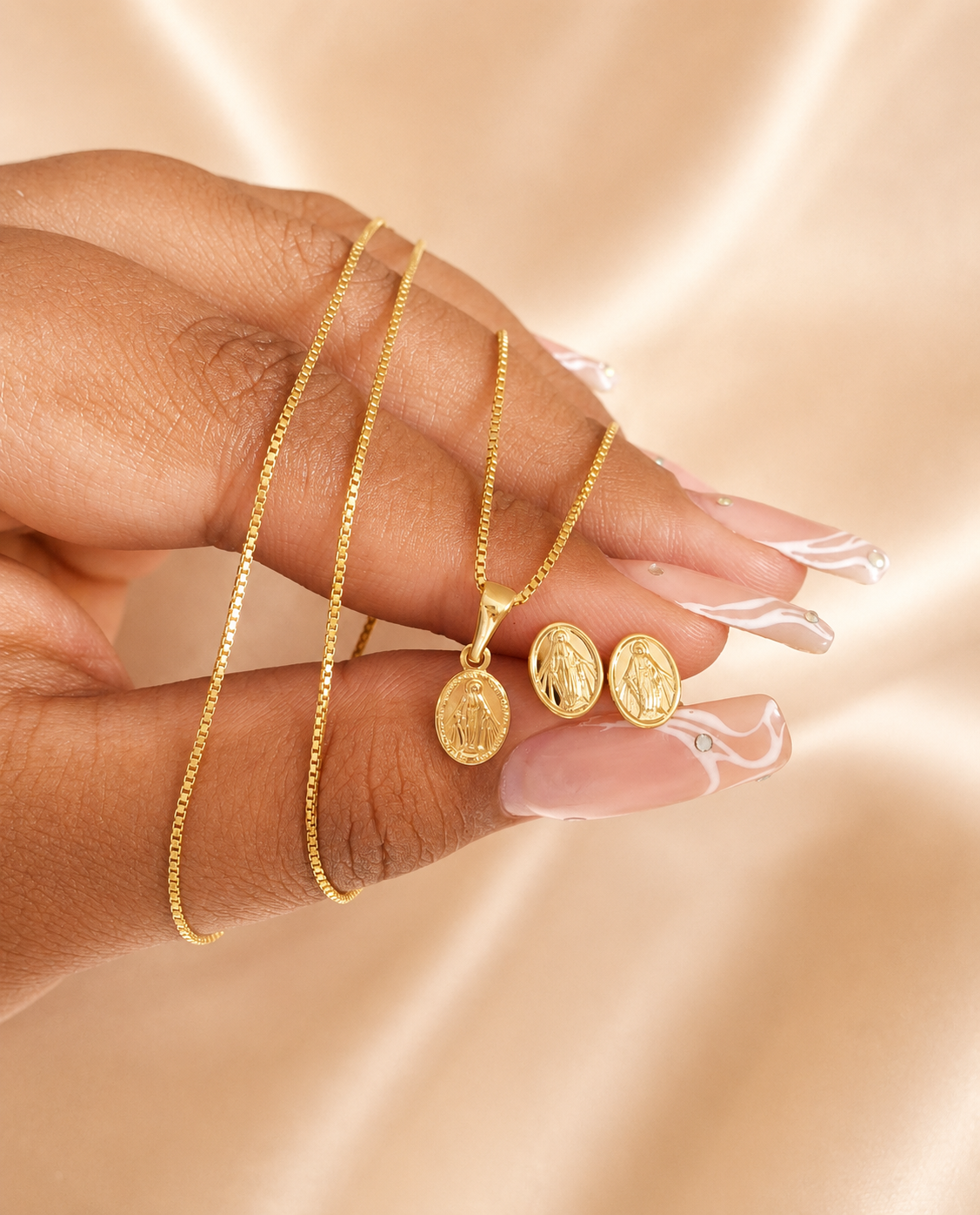 Set Virgen Milagrosa Esencia Dorada